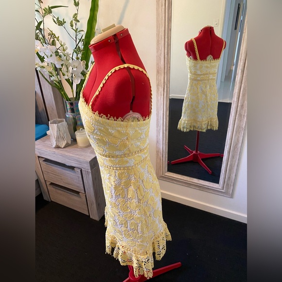 Size 10  - Forever New soft yellow embroidered summer dress - Picture 7 of 12